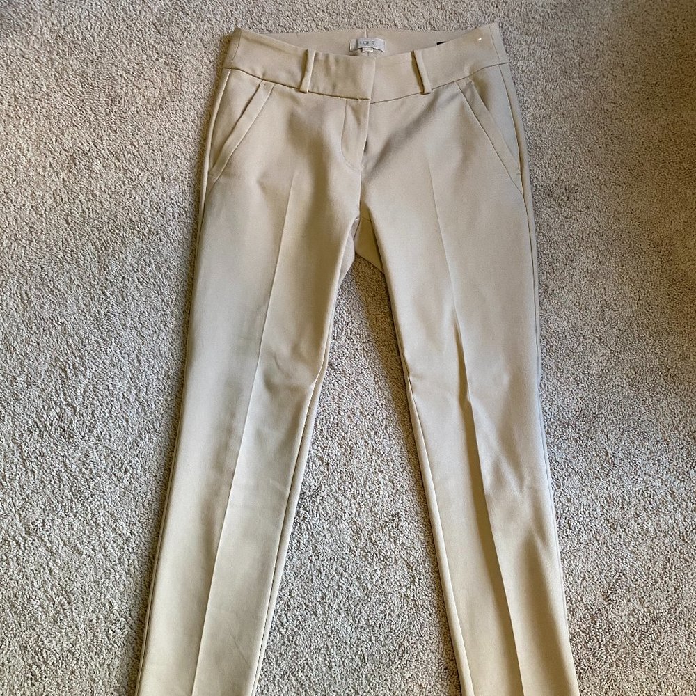 Loft Tan Modern Skinny Ankle Dress Pants